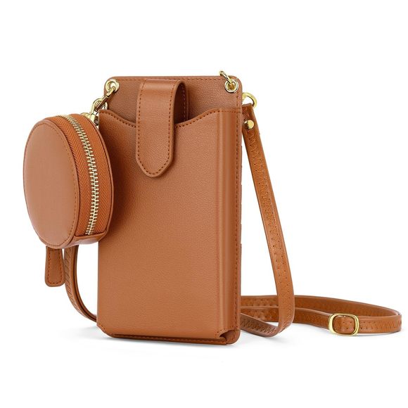 Brown Small Crossbody Bags, Rfid Cell Phone Leather Purse With Card ^_^ - Picture 1 of 7